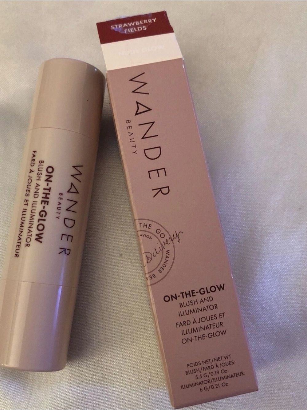 Wander Beauty On-The-Glow Stick Blush & Illuminator - Strawberry Fields/Nude